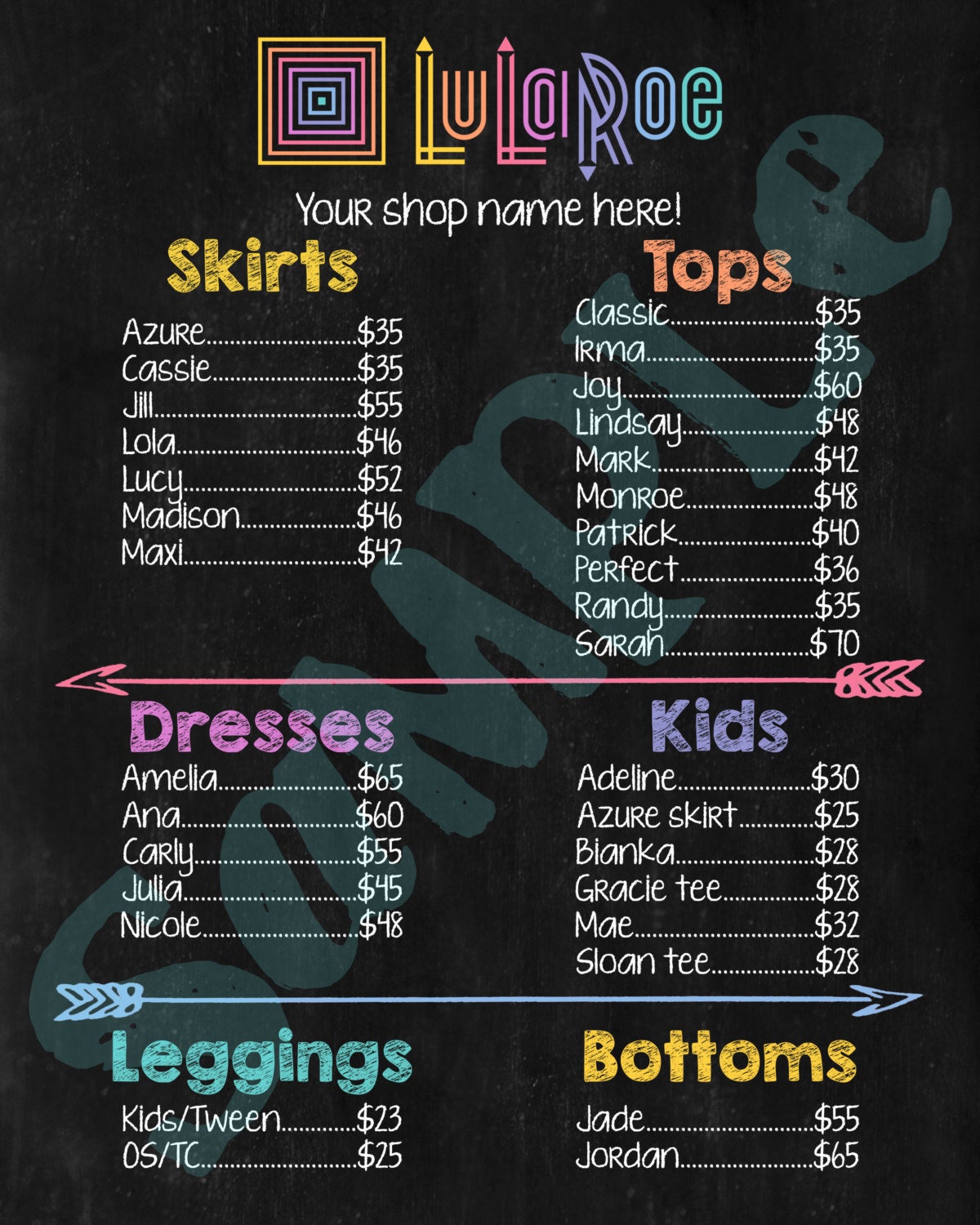 Lularoe Cost Chart