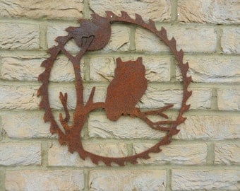 Owl Circular Saw blade Art / Rusty Metal Owl Art / Garden Decoration / Owl Gift / Rustic garden decor / Owl Metal Art / Garden Wall Hanger