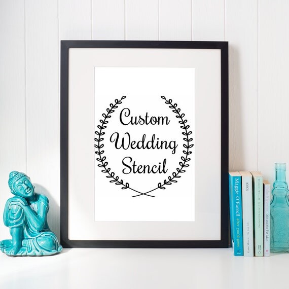 Custom Wedding Stencil 12 in x 12 in Wedding by DetroitStencils