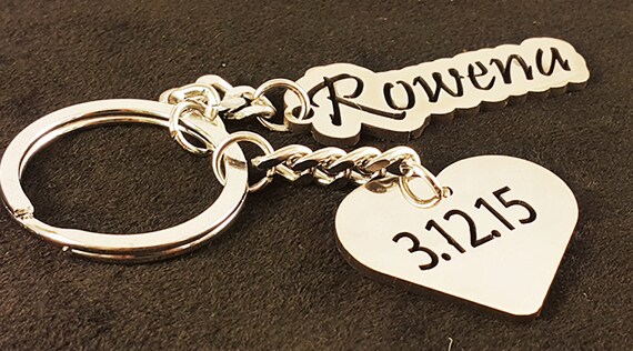 Personalized Couple Two Metal Key chain Set