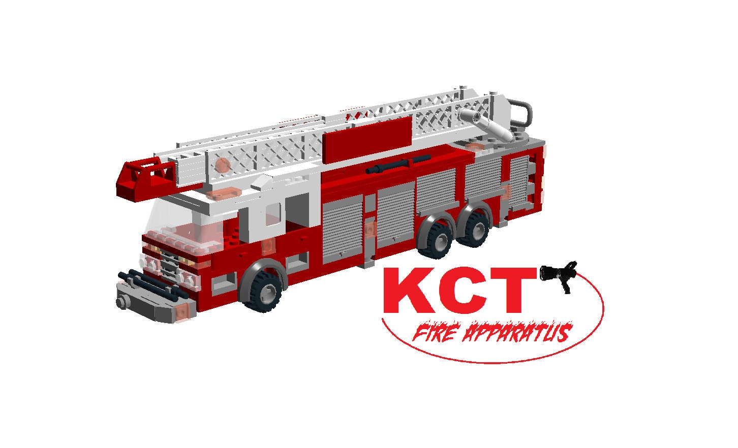 Lego Fire Ladder Truck Pierce Arrow XT Rearmount Aerial by KCTfire