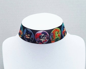 Harley Quinn Choker Harley Quinn Cosplay Choker Gothic Choker Popular Choker Cat Woman Choker Batgirl Choker Poison Ivy Choker