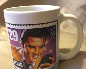 1992 Elvis Presley Stamp commerative coffee cup, mug