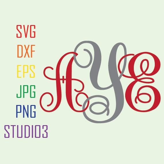 Curly Monogram Font Svg Dxf Eps Studio 3 Png Jpg