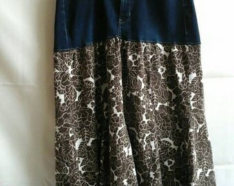 Items similar to Womens Long Jean Skirt, Size 6 on Etsy