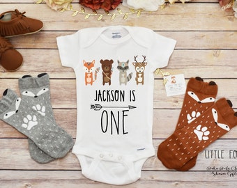 First Birthday Outfit Boy, Woodland Creatures Birthday