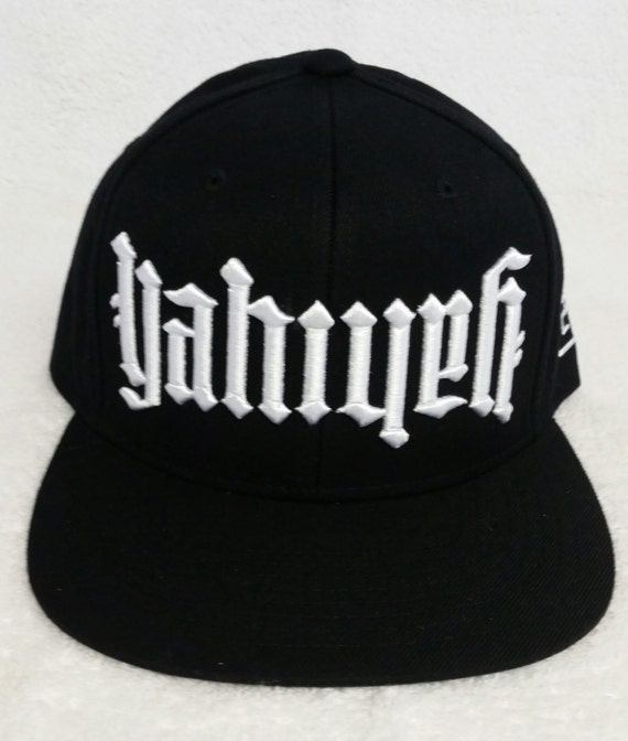 YAHWEH Snapback hat Black and White by ClothedInChrist on Etsy