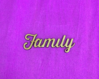 5 laser cut MDF family lettering