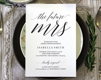 Bridal Shower Invitation, Wedding Shower Invitation, Bridal Shower Invites, miss to mrs, the future mrs, here comes the bride, WPC_43SD1A