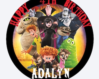 Inspired Hotel Transylvania Inspired Birthday Edible Image Cake Topper,Round,8in Cake,Custom/Personalized