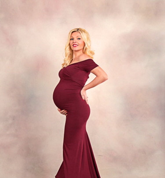 Fitted Maternity Gown for Photo ShootLong Maternity