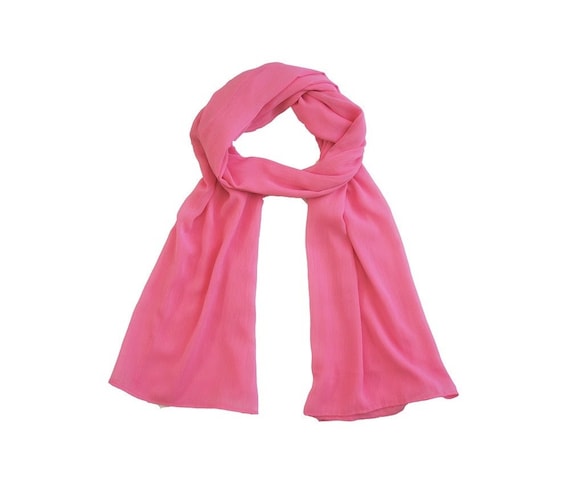 Items similar to Women Scarf-Scarves-Solid-Pink-Chiffon-by ALPHONSINA ...