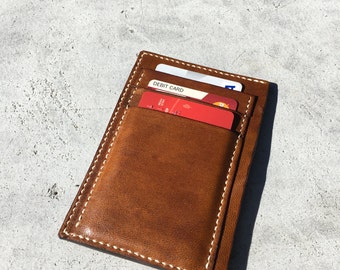 Mini leather wallet, mini wallet, leather handmade