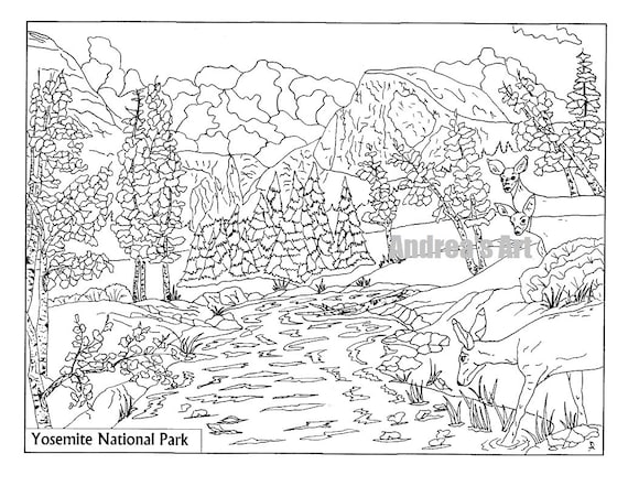 Yosemite National Park Coloring Page