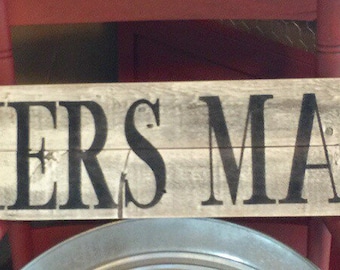 Farmers Market sign, wood sign, kitchen decor, farmhouse decor, rustic kitchen signs