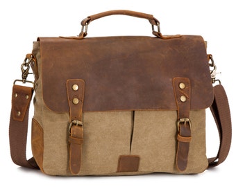 Leather Messenger Bag Men, Waxed Canvas Messenger Bag Men, Man Messenger Bag Woman, Men Laptop Messenger Bag, Leather Briefcase, Monogram