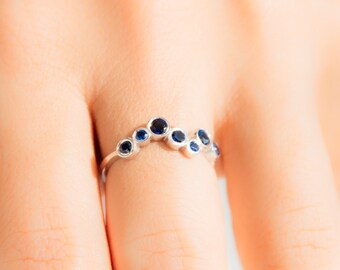 Sapphire Jewelry - Birthstone Jewelry - Gemstone Ring - Unique Silver Ring - Dainty Silver Ring - Sapphire Ring - Gemstone Jewelry