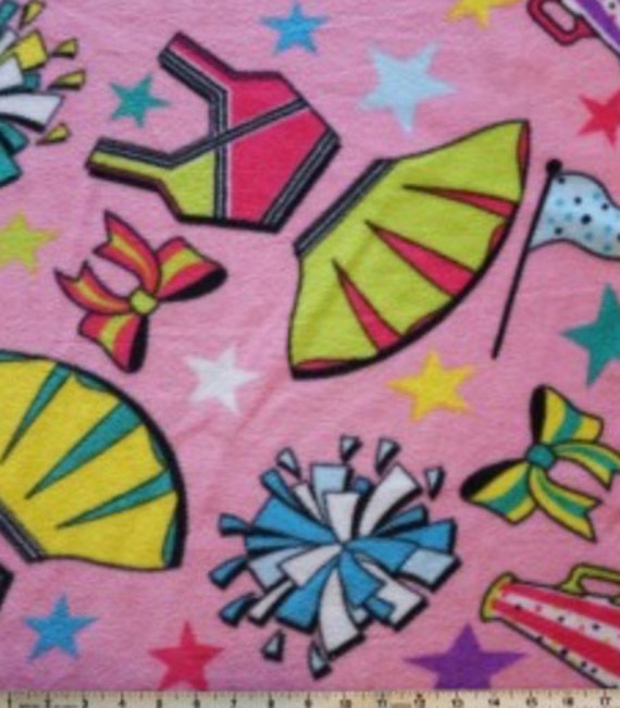 Cheerleader AntiPill Fleece fabric by the yard Pink /David Textiles