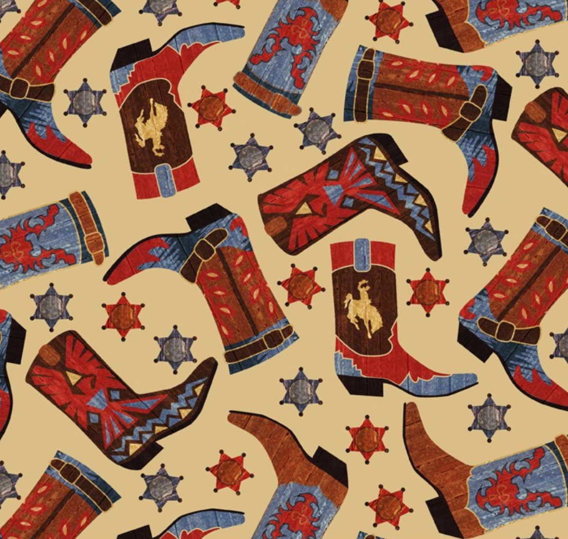Cowboy AntiPill Fleece Fabric fabric by the yard/David