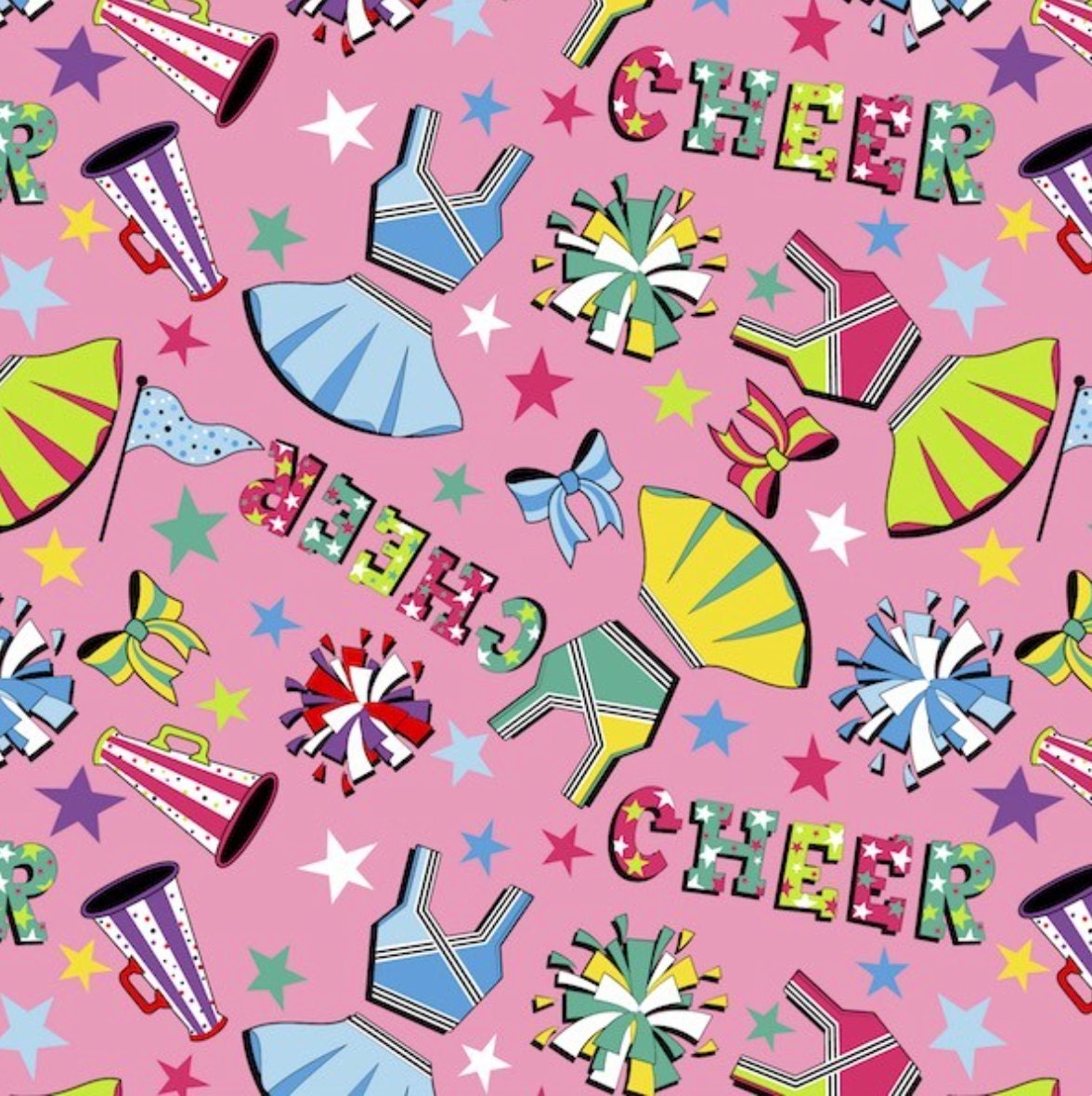 Cheerleader AntiPill Fleece fabric by the yard Pink /David Textiles