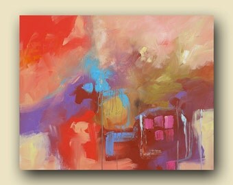 Abstract Art Original Painting Modern Painting Abstract Expressionist Large Bold Acrylic Painting on Canvas Wall Decor by Linda Monfort