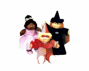 1980s Cabbage Patch Kids Halloween Costumes Ballerina Clown Witch Butterick 6935 Vintage Sewing Pattern Uncut
