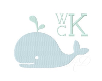 Preppy Whale Embroidery Design Flat Stitch Applique Embroidery Font BX instant download 4x4 5x7 6x10