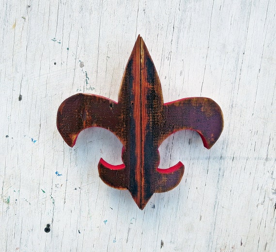 Wood Fleur de Lis Reclaimed Wood Decor New Orleans by woodenaht