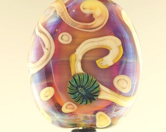 Diatom #2 - Handmade Focal Lampwork Glass Bead by Lara