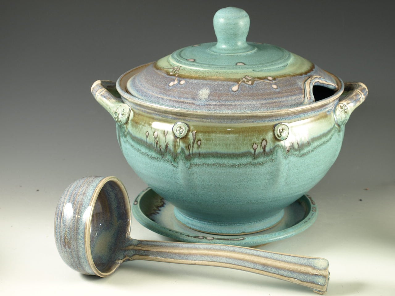 Soup Tureen with Ladle by Hodakapottery on Etsy