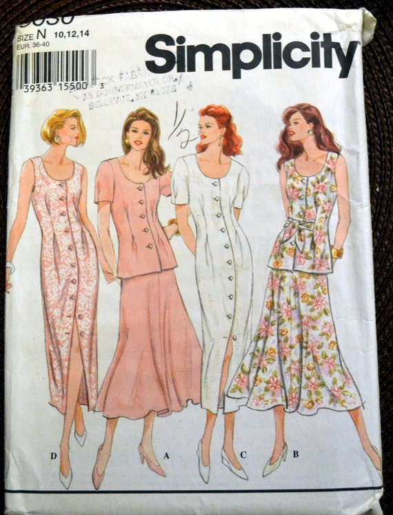 Vintage Sewing Pattern Simplicity 9030 Misses' Dress or