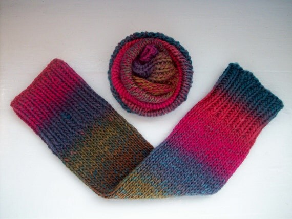 Pure wool leg warmers, soft, warm, hand knitted, petrol blue, bright pink, coral pink, olive green by SpinningStreak