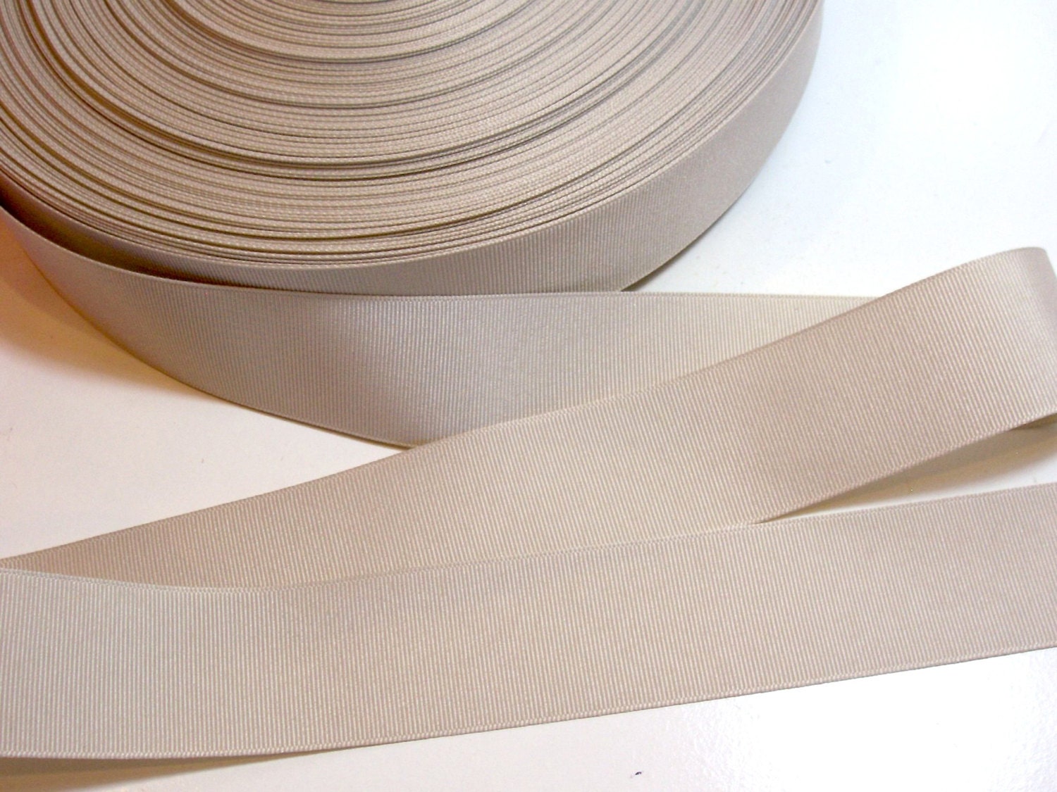 Beige Ribbon Mushroom Beige Grosgrain Ribbon 1 1/2 inches