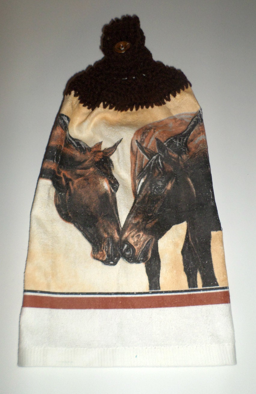 Hanging Towel Horses Horse Country Towel by CarriesCraftStore