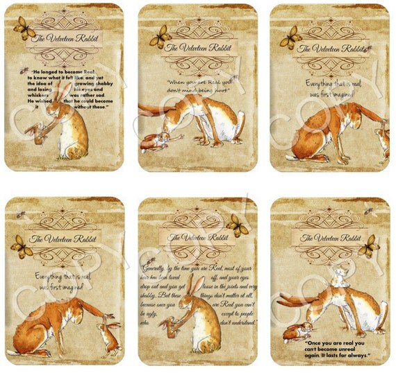 instant download the velveteen rabbit quotes aceo