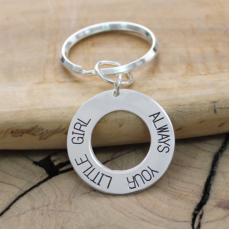 Engraved Disc Keychain in Sterling Silver by SincerelyMePJD