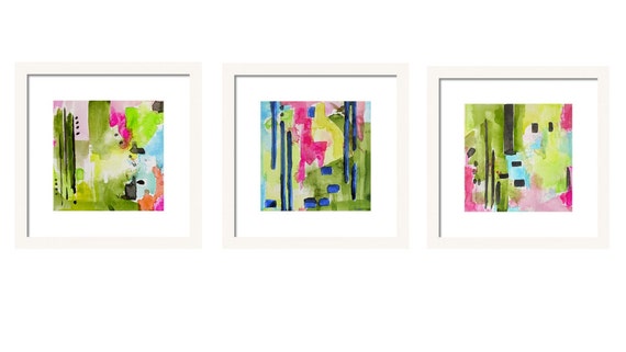 Set of 3 Abstract Watercolor Prints Art Print Set Gallery