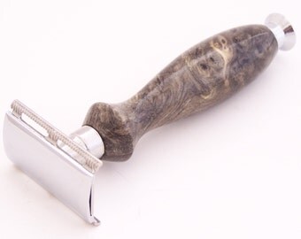 Buckeye Burl Wood DE (Double Edge) Safety Razor Handle (Handmade in USA) B2 - Great Entry Level Razor - Wood Razor - Shaving Kit