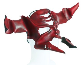 Demon mask, horned mask, monster mask, halloween mask, devil mask, masquerade, horns, gothic mask, men's mask, mardi gras mask, larp mask
