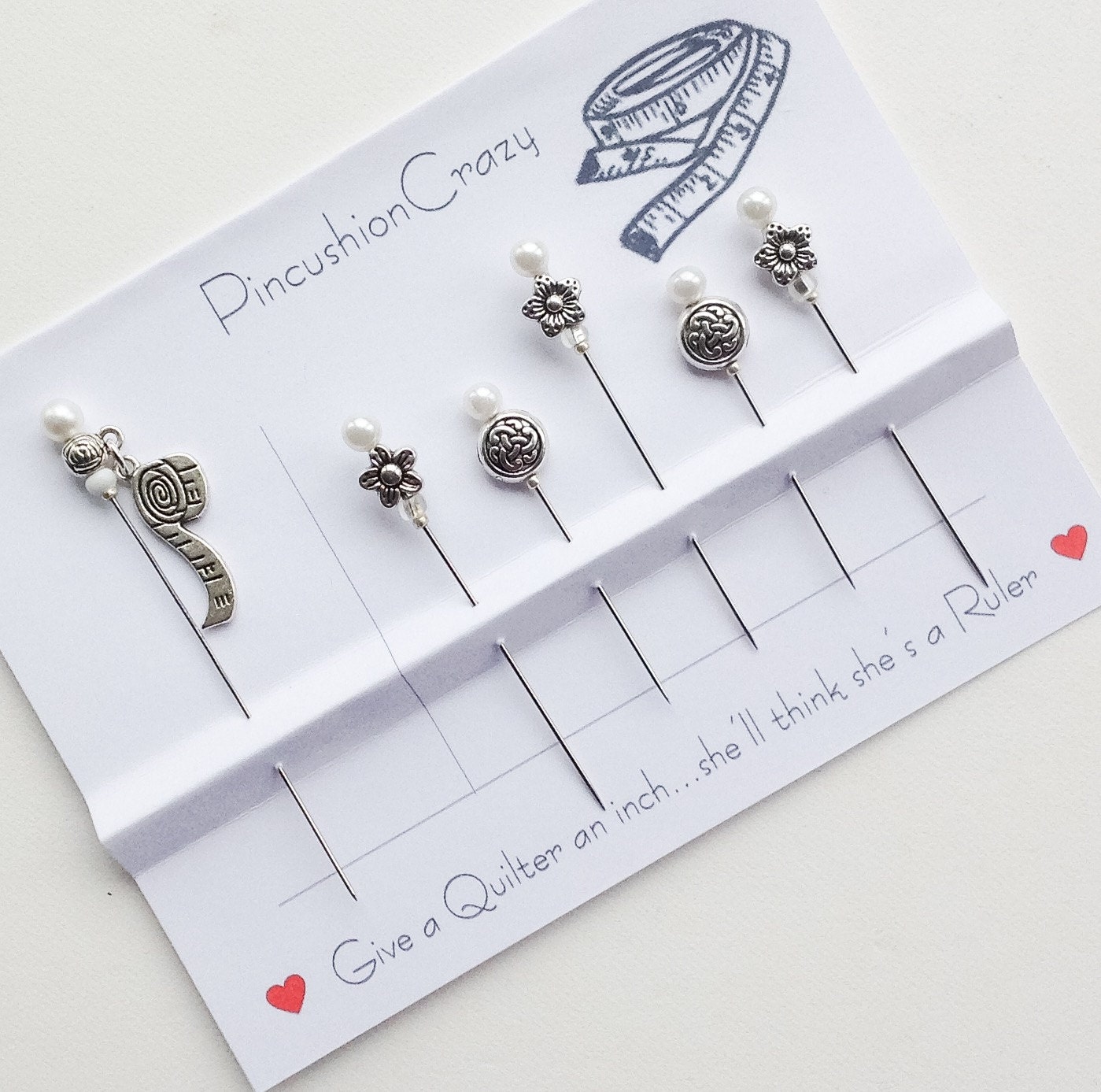 Quilting Pins Pincushion Pins Beaded by PincushionCrazy on Etsy