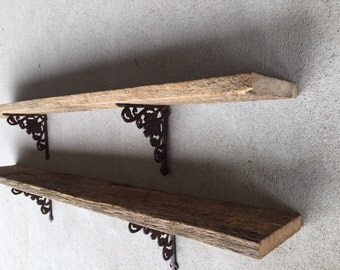 Extra long barn wood shelf reclaimed wood industrial living room hanging shelf photo display wall art farmhouse shelves BeachHouseDreamsHome