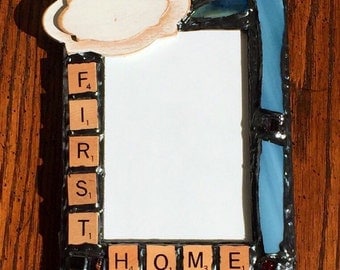 Scrabble Inspired - Custom (My/Our) First Home Picture Frame (holds a 4 x 6 photograph)