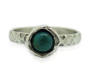 Eilat stone Criscola ring set in hammered sterling silver, stacking ring