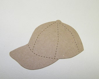 Baseball Hat Kraft Chipboard Die Cut Pack of 4