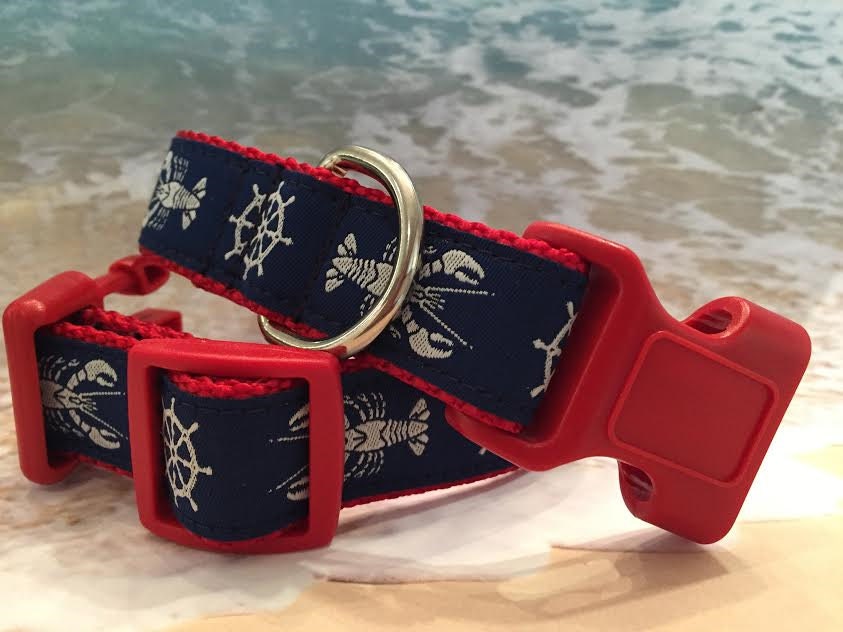 Ocean Lobster Nautical Dog Collar In Size M Great Summer