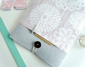 Laptop Sleeve 13 inch Laptop Case 13 Sleeve or MacBook Pro - Gray Linen and Lace