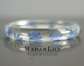 Real forget-me-not flowers bracelet
