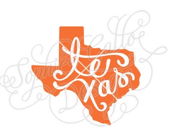 Texas State Script SVG DXF PNG digital download files for Silhouette Cricut vector clip art graphics Vinyl Cutting Machine, Screen Printing
