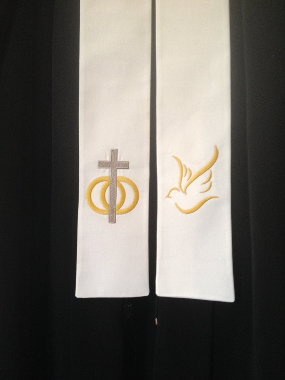 Wedding Officiant Clergy Stole in Silver & Gold