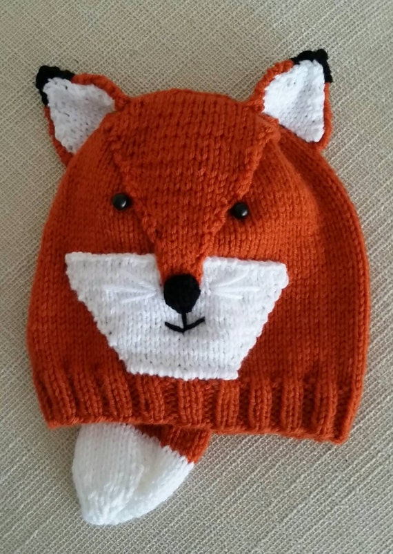 Fox Hat hand knit.